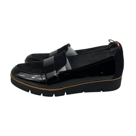 Dr. Scholl's Webster Black Wedge Patent Leather Loafer Womens Size 7M - Picture 2 of 11